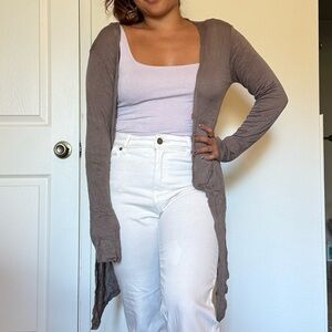 FREE PEOPLE Brown/Gray Cardigan